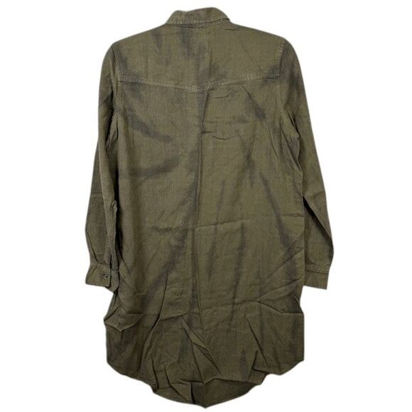 NEW! Rails Sandra Shirt Dress Snap Front Olive Black Tie Dye Size Small - Picture 5 of 14